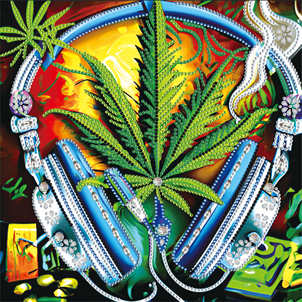 Diamond Painting - Partial Special Shaped - marijuana leaf (30*30CM)