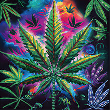 Load image into Gallery viewer, Diamond Painting - Partial Special Shaped - marijuana leaf (30*30CM)
