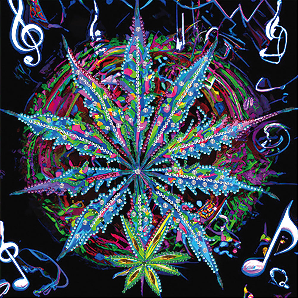 Diamond Painting - Partial Special Shaped - marijuana leaf (30*30CM)