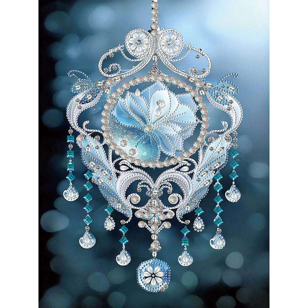 Diamond Painting - Partial Special Shaped - blue water drop pendant (30*40CM)