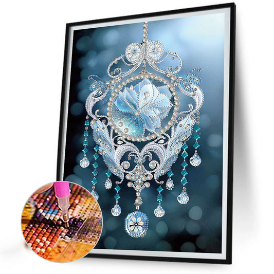 Diamond Painting - Partial Special Shaped - blue water drop pendant (30*40CM)