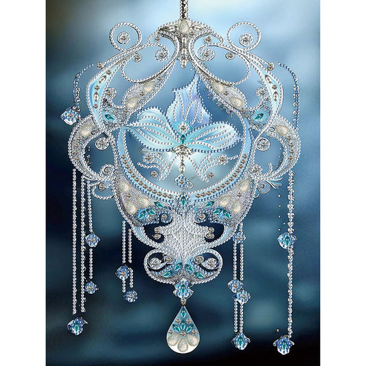 Diamond Painting - Partial Special Shaped - blue water drop pendant (30*40CM)