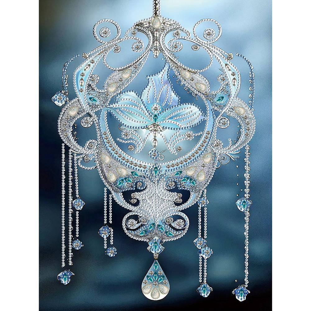 Diamond Painting - Partial Special Shaped - blue water drop pendant (30*40CM)
