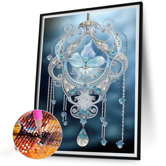 Diamond Painting - Partial Special Shaped - blue water drop pendant (30*40CM)