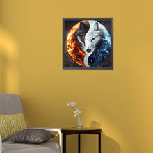 Load image into Gallery viewer, Diamond Painting - Full Round - Yin Yang symbol with ice and fire and two wolves (30*30CM)
