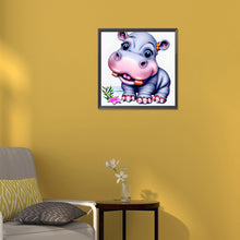 Load image into Gallery viewer, Diamond Painting - Full Round - baby hippopotamus (30*30CM)
