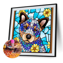 Load image into Gallery viewer, Diamond Painting - Full Round - Stained Glass Art - Blue Heeled Dog (40*40CM)
