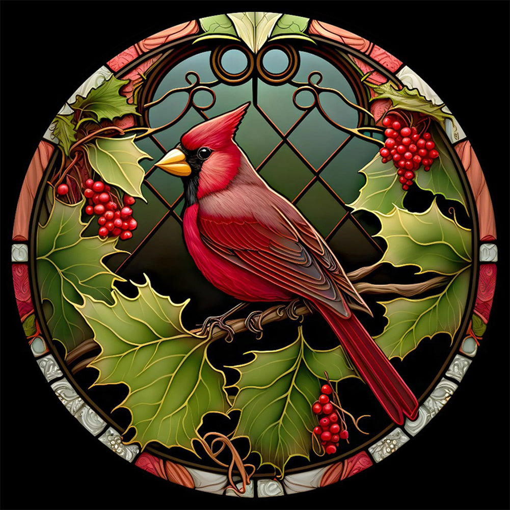 Diamond Painting - Full Round - round card glass cardinal (30*30CM)