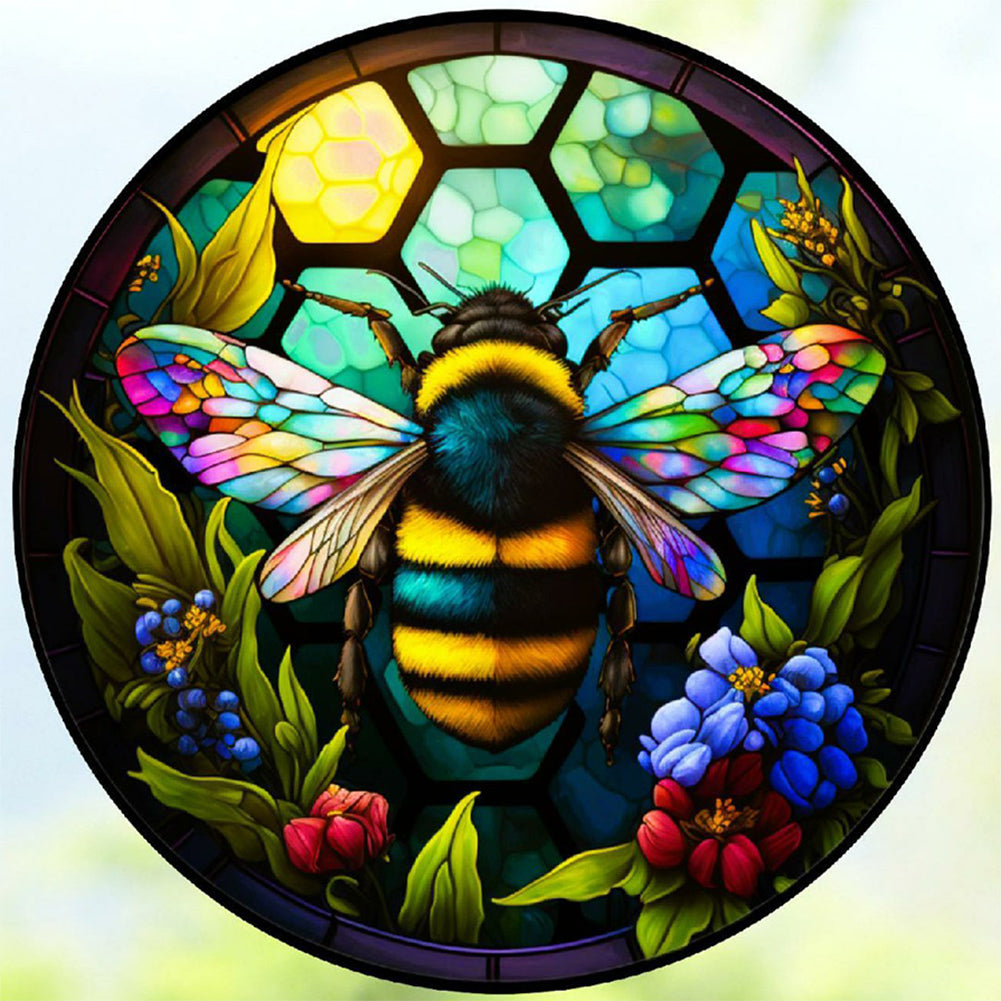 Diamond Painting - Full Round - round plate glass bee (30*30CM)