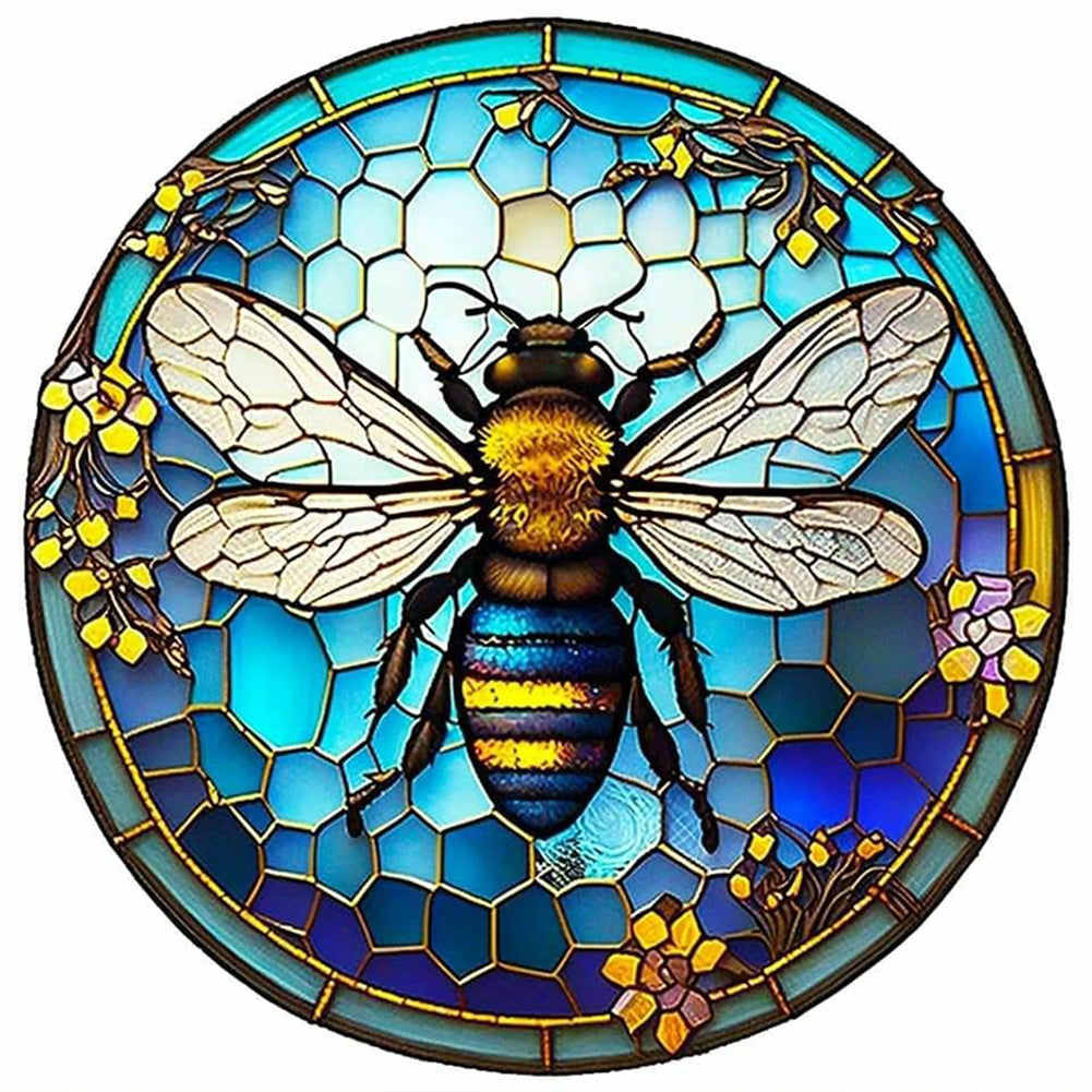Diamond Painting - Full Round - round plate glass bee (30*30CM)