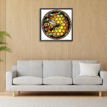 Load image into Gallery viewer, Diamond Painting - Full Round - round plate glass bee (30*30CM)

