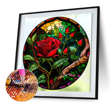 Load image into Gallery viewer, Diamond Painting - Full Round - round plate glass red rose (30*30CM)
