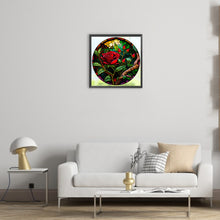 Load image into Gallery viewer, Diamond Painting - Full Round - round plate glass red rose (30*30CM)
