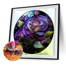 Load image into Gallery viewer, Diamond Painting - Full Round - round plate glass purple rose (30*30CM)
