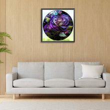 Load image into Gallery viewer, Diamond Painting - Full Round - round plate glass purple rose (30*30CM)
