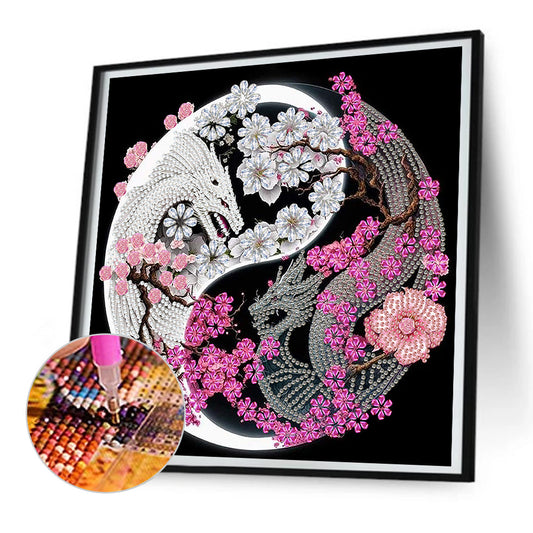 Diamond Painting - Partial Special Shaped - Tai Chi Yin Yang Dragon (30*30cm)