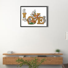 Load image into Gallery viewer, Diamond Painting - Partial Special Shaped - love kitten (40*30cm)
