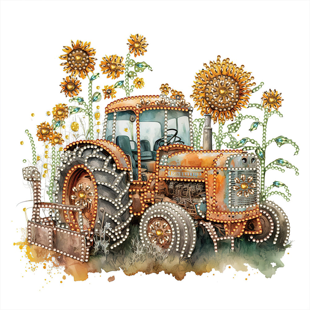 Diamond Painting - Partial Special Shaped - Field classic car (30*30CM)
