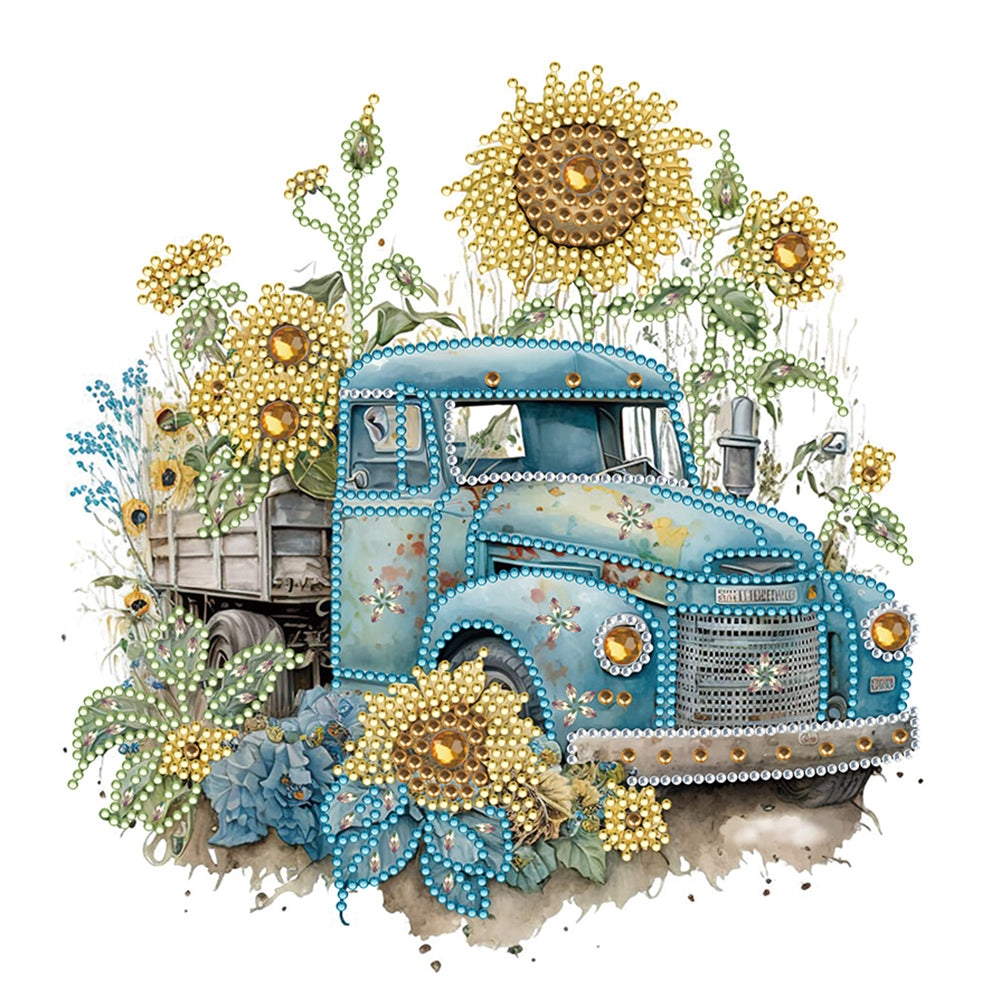 Diamond Painting - Partial Special Shaped - Field classic car (30*30CM)
