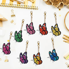 Load image into Gallery viewer, 8pcs Diamond Art Key Rings Art Craft 5D Special-shaped Drill DIY Butterfly Gifts
