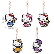 Load image into Gallery viewer, DIY Diamond Art Keychains Handmade Gem Keychains Lady Bag Pendant (Kitty Cat)
