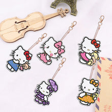 Load image into Gallery viewer, DIY Diamond Art Keychains Handmade Gem Keychains Lady Bag Pendant (Kitty Cat)
