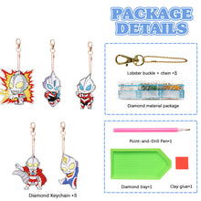 Load image into Gallery viewer, DIY Diamond Art Keychains Handmade Gem Keychains Lady Bag Pendant (Ultraman)
