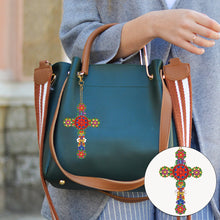 Load image into Gallery viewer, 16pcs Diamond Art Key Rings Art Craft 5D Hanging Ornaments DIY Cross Bag Pandant
