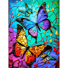 Load image into Gallery viewer, Diamond Painting - Full Round - butterfly glass painting (30*40CM)
