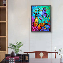 Load image into Gallery viewer, Diamond Painting - Full Round - butterfly glass painting (30*40CM)
