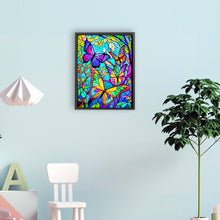 Load image into Gallery viewer, Diamond Painting - Full Round - butterfly glass painting (30*40CM)
