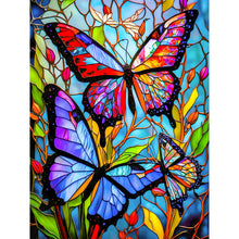 Load image into Gallery viewer, Diamond Painting - Full Round - butterfly glass painting (30*40CM)
