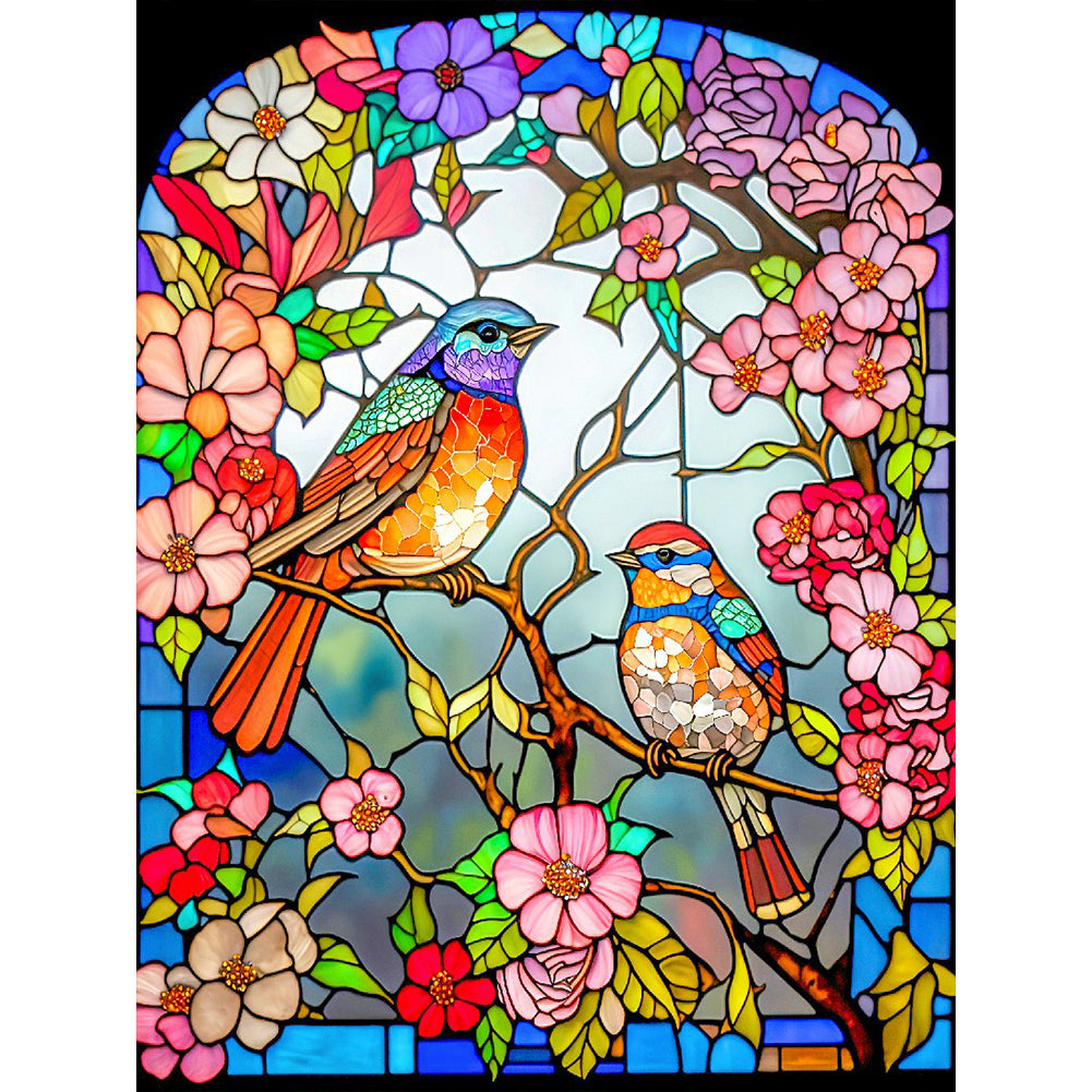 Diamond Painting - Full Round - flower and bird glass painting (30*40CM)
