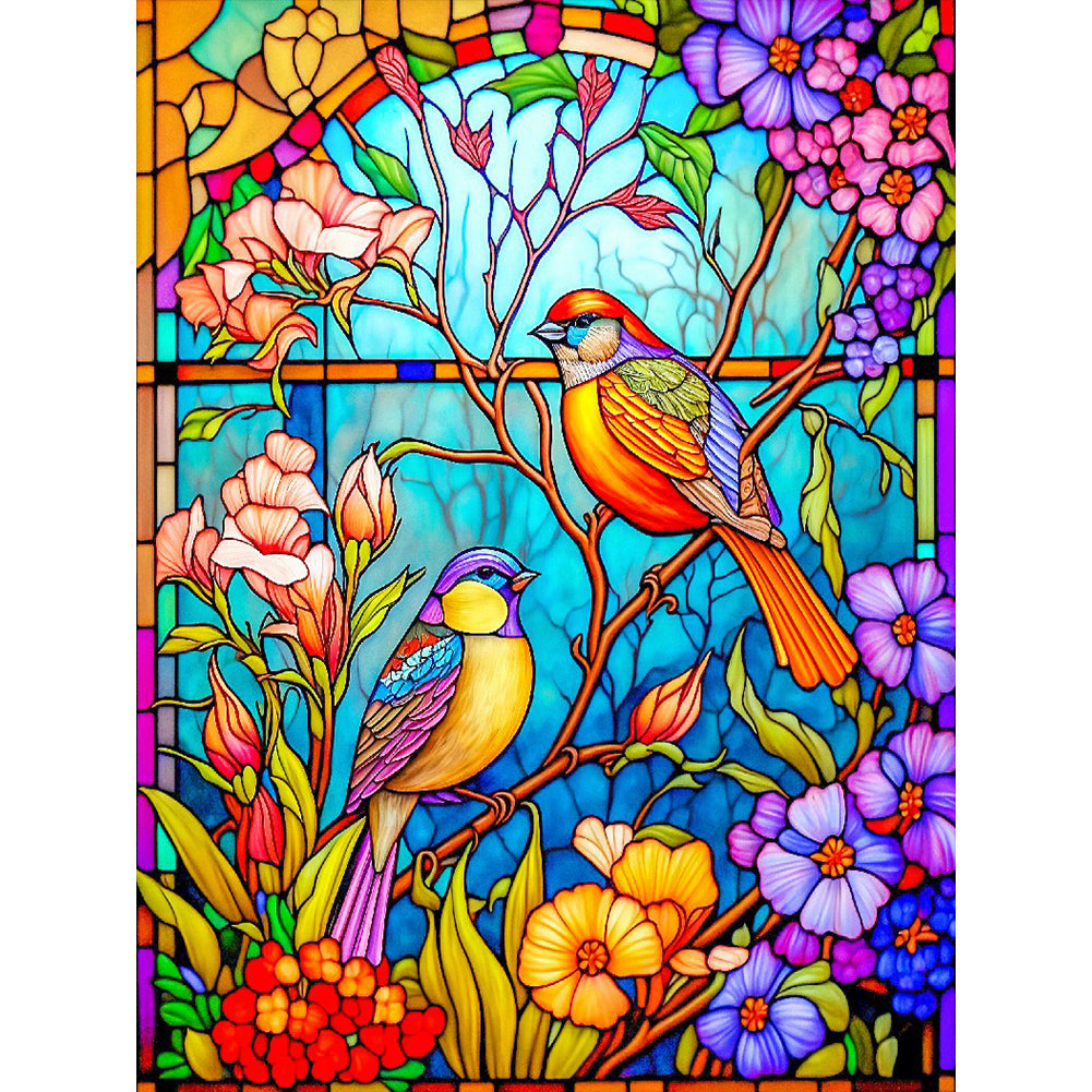 Diamond Painting - Full Round - flower and bird glass painting (30*40CM)