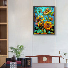 Load image into Gallery viewer, Diamond Painting - Full Round - sunflower glass painting (30*40CM)
