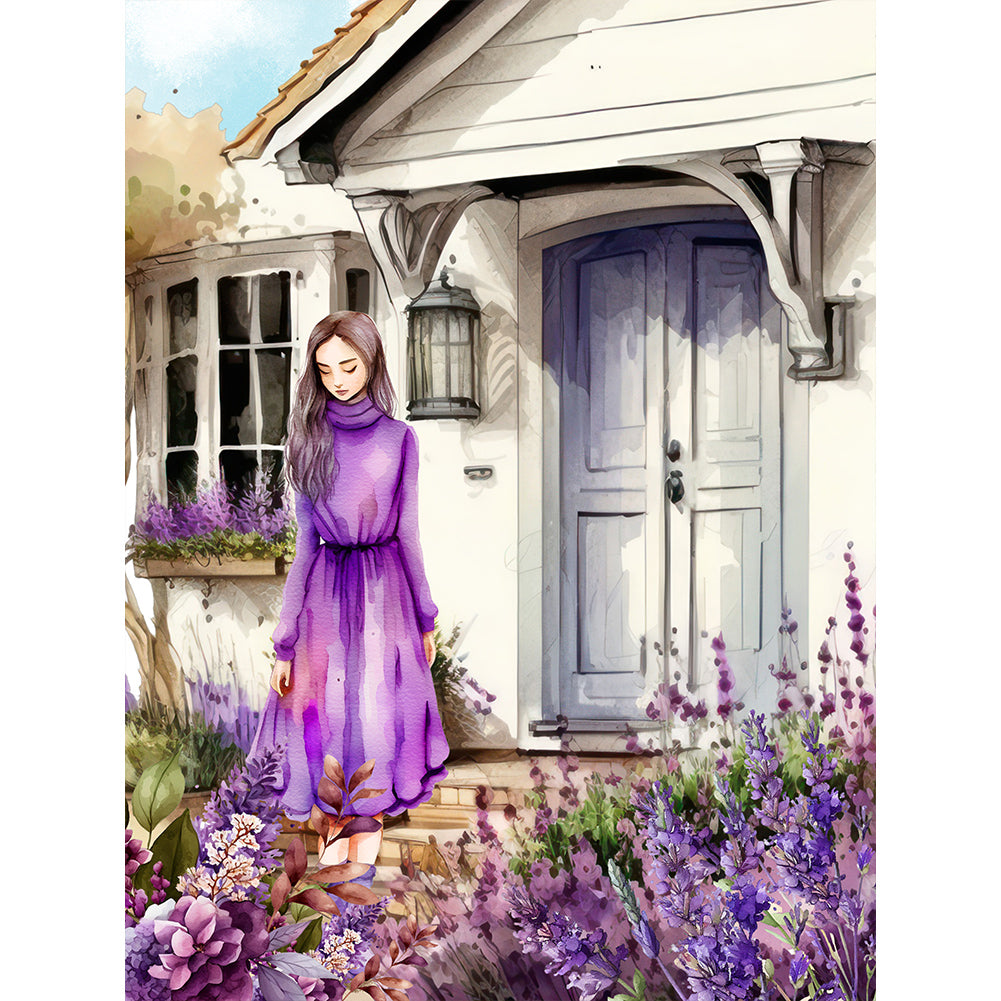 Diamond Painting - Full Round - Lavender Cottage (30*40CM)