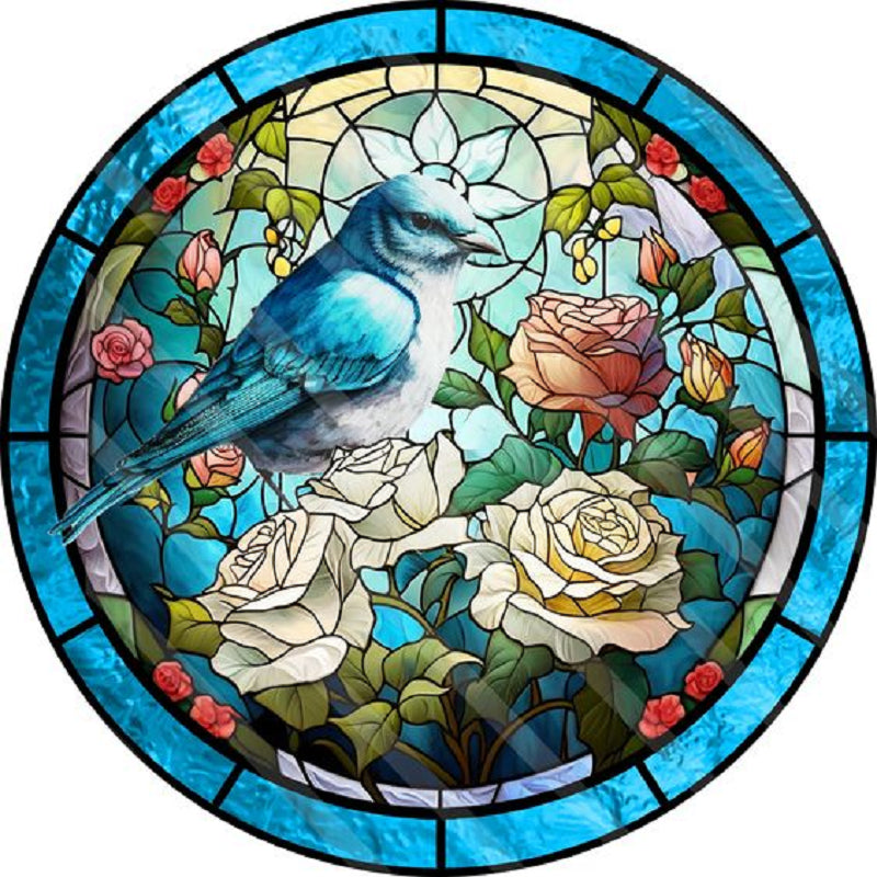 Diamond Painting - Full Round - round plate glass flowers and birds (30*30CM)