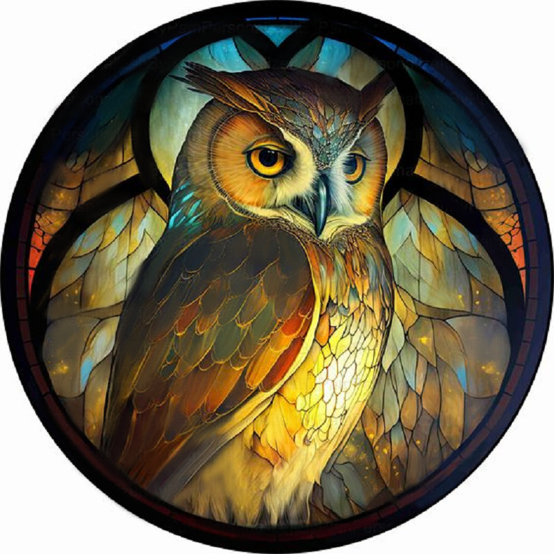 Diamond Painting - Full Round - medallion glass owl (30*30CM)