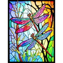 Load image into Gallery viewer, Diamond Painting - Full Round - dragonfly glass painting (30*40CM)
