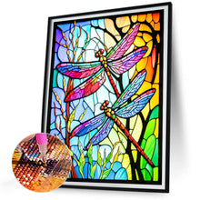 Load image into Gallery viewer, Diamond Painting - Full Round - dragonfly glass painting (30*40CM)
