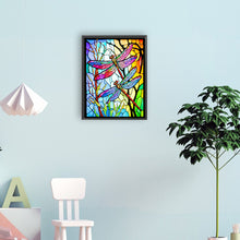 Load image into Gallery viewer, Diamond Painting - Full Round - dragonfly glass painting (30*40CM)
