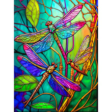 Load image into Gallery viewer, Diamond Painting - Full Round - dragonfly glass painting (30*40CM)
