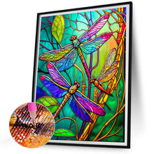Load image into Gallery viewer, Diamond Painting - Full Round - dragonfly glass painting (30*40CM)
