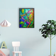 Load image into Gallery viewer, Diamond Painting - Full Round - dragonfly glass painting (30*40CM)
