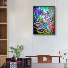 Load image into Gallery viewer, Diamond Painting - Full Round - dragonfly glass painting (30*40CM)
