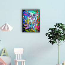 Load image into Gallery viewer, Diamond Painting - Full Round - dragonfly glass painting (30*40CM)
