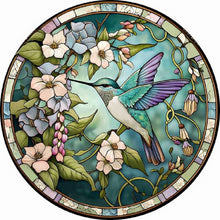 Load image into Gallery viewer, Diamond Painting - Full Round - Round Glass Art Hummingbird (35*35CM)
