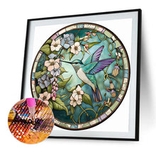 Load image into Gallery viewer, Diamond Painting - Full Round - Round Glass Art Hummingbird (35*35CM)
