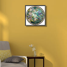 Load image into Gallery viewer, Diamond Painting - Full Round - Round Glass Art Hummingbird (35*35CM)
