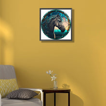 Load image into Gallery viewer, Diamond Painting - Full Round - round glass art horse (35*35CM)
